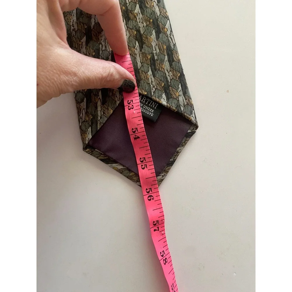 Stonehenge Martini Cocktail Collection Silk Tie Mens Green Microscopic Pattern
